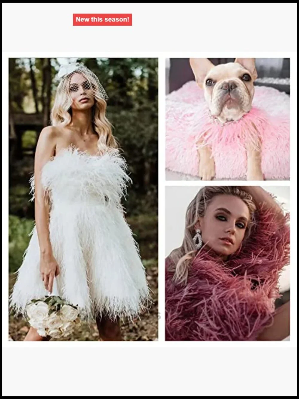 Grey Ostrich Feather Boa 2 Yards Long Fluffy Scarf Party Accessory DIY Craft